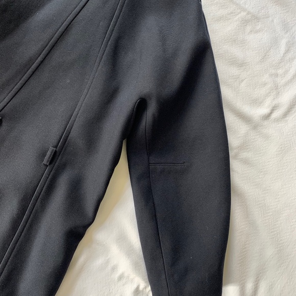 CHLOE Iconic Navy wool Ruffle Front Double Breasted Trench Coat - Picture 12 of 16